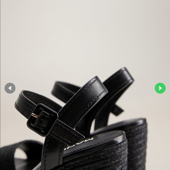 Mango Piaf wedge heel - black Sz 8 - Picture 5 of 6